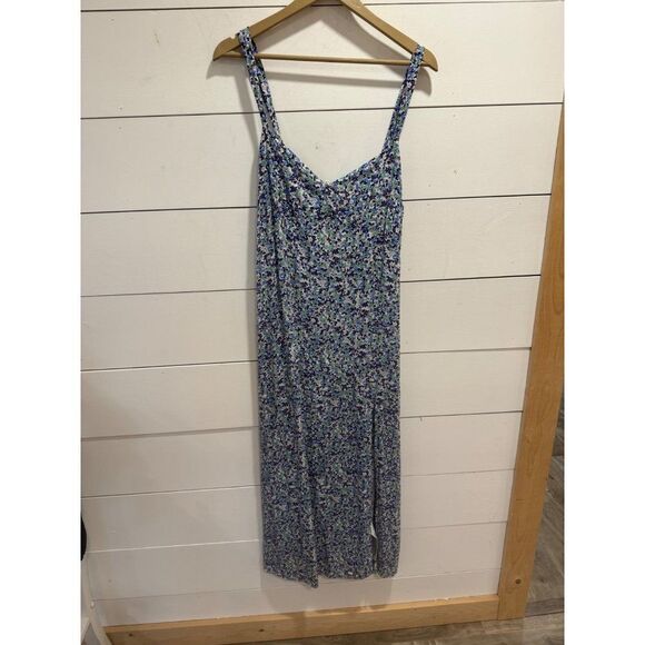 Zara Dresses & Skirts - Zara Floral Print Maxi Dress Slit Smocked Back Sz XL